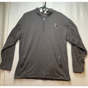 KA Knights Apparel Georgia 1/4 zip sweater mens large long sleeve collared gray